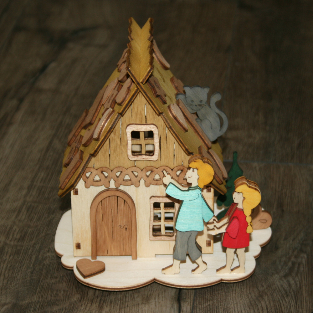 Bastelset aus Holz für Kinder " Spardose Hänsel und Gretel"