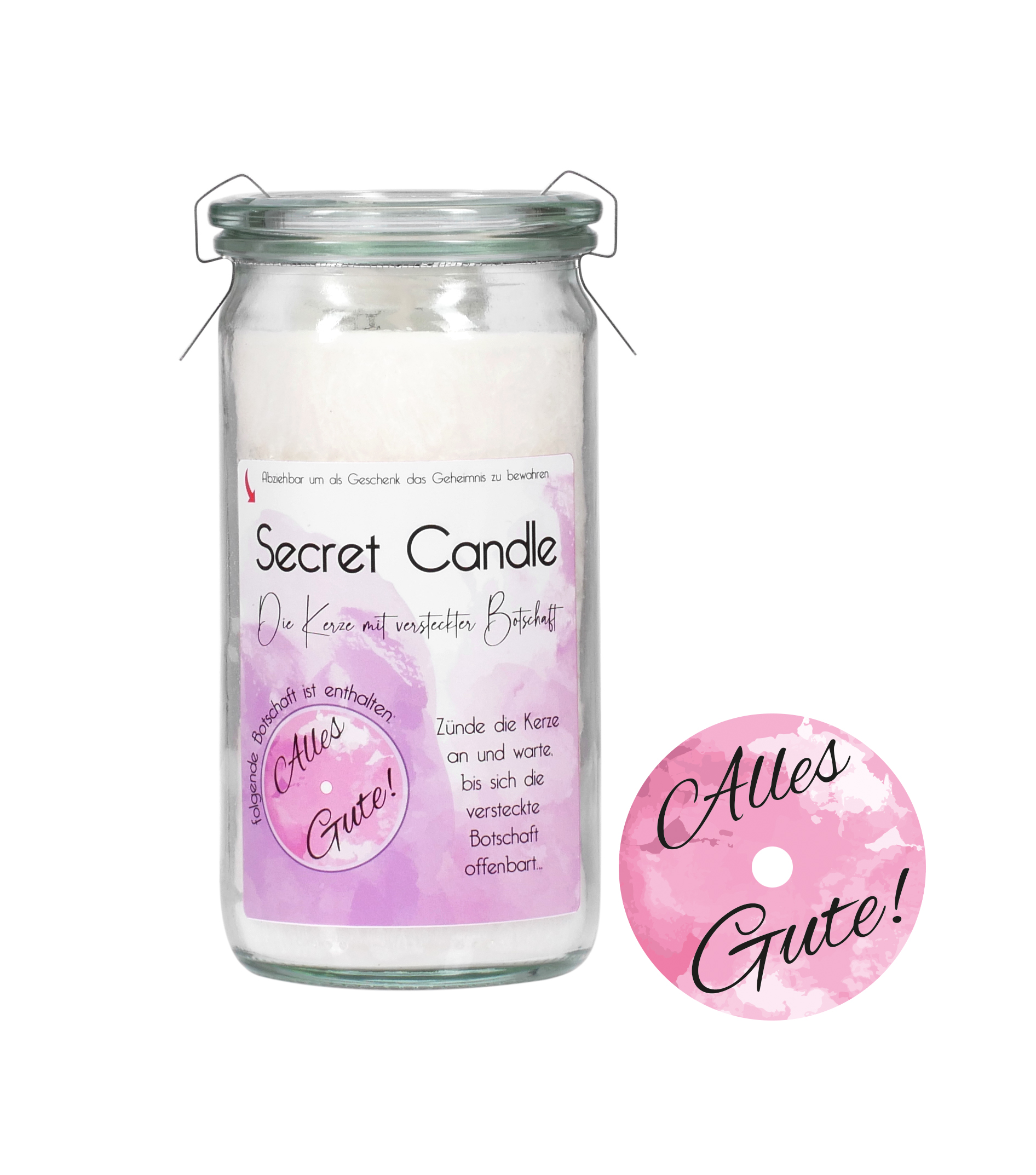 Candle Factory Secret Geheime Kerze mit Duft - Alles Gute