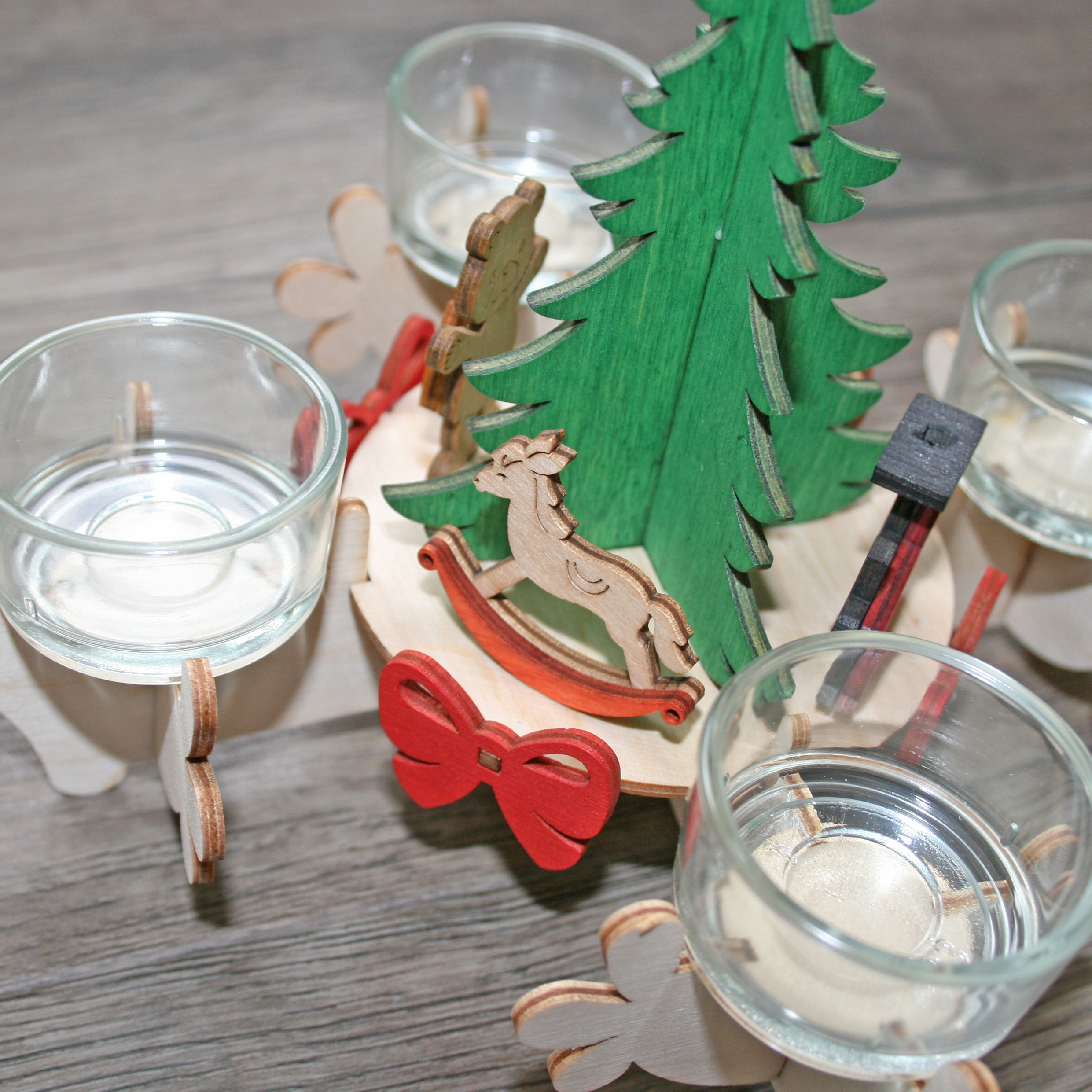 Bastelset aus Holz für Kinder "Adventsleuchter" Weihnachten