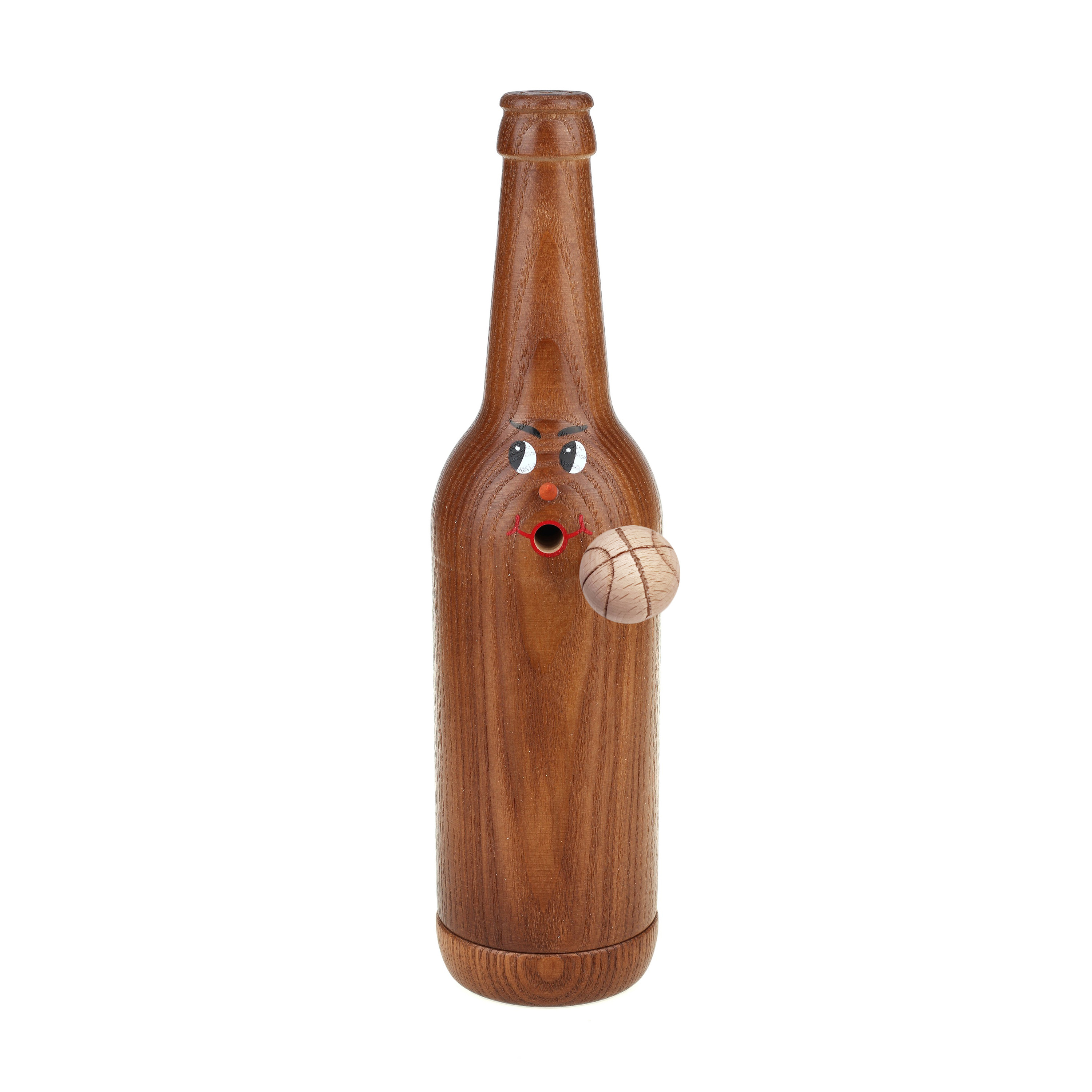 Räucherflasche Räucherfigur Rauchfigur Räuchermännchen Bier Longneck 0,5 - braun (Basketball zur Selbstgestaltung) 